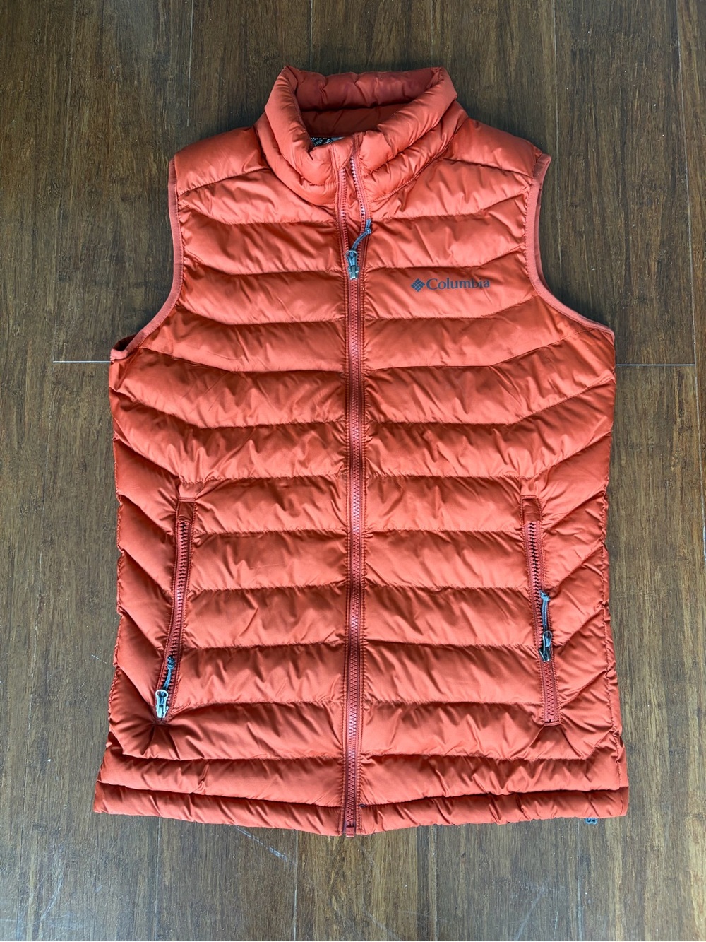 Columbia Men’s Omni-Heat Full Zip Puffer Vest Size Small - Orange